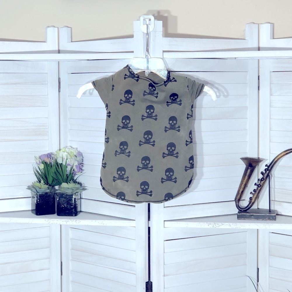 Pirate Skull Dog Costume Dress Green Black Large